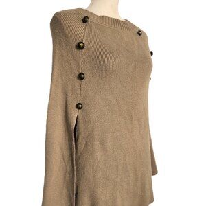 NWT Modena New York Cape Knit Women's Poncho Sweater One Size Fit S/M Camel